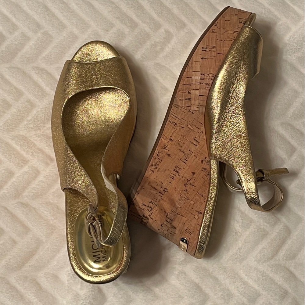 Michael Kors Gold Metallic Wedges